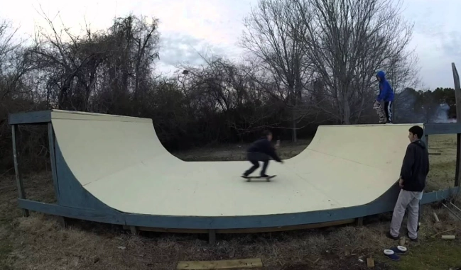 half pipe skateboard setup