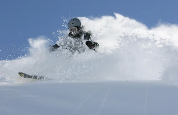 powder snow skiing technique