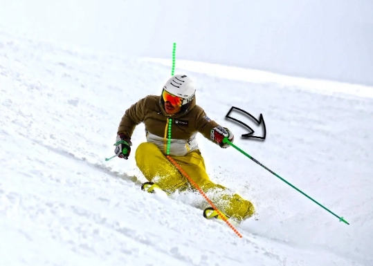how to keep upper body still skiing